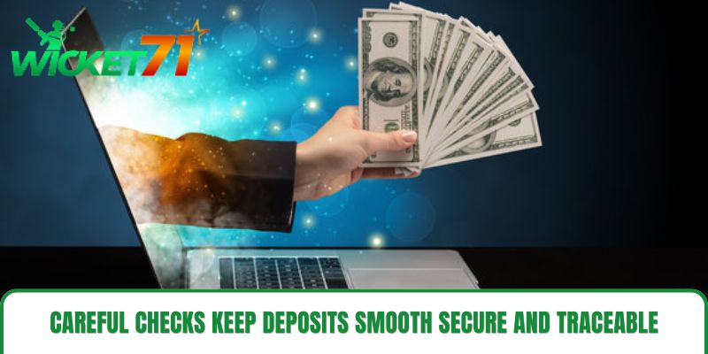 Careful checks keep deposits smooth secure and traceable Careful checks keep deposits smooth secure and traceable