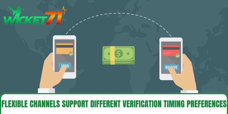 Flexible channels support different verification and timing preferences Flexible channels support different verification and timing preferences